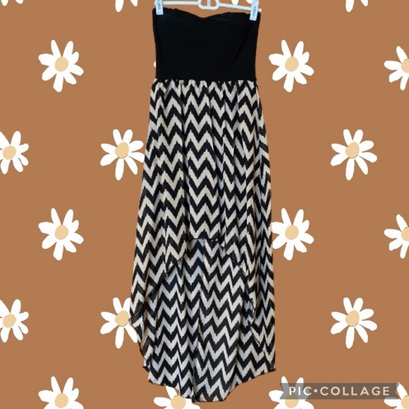 Wet Seal Dresses & Skirts - Wet Seal High Low Chevron Strapless Dress
